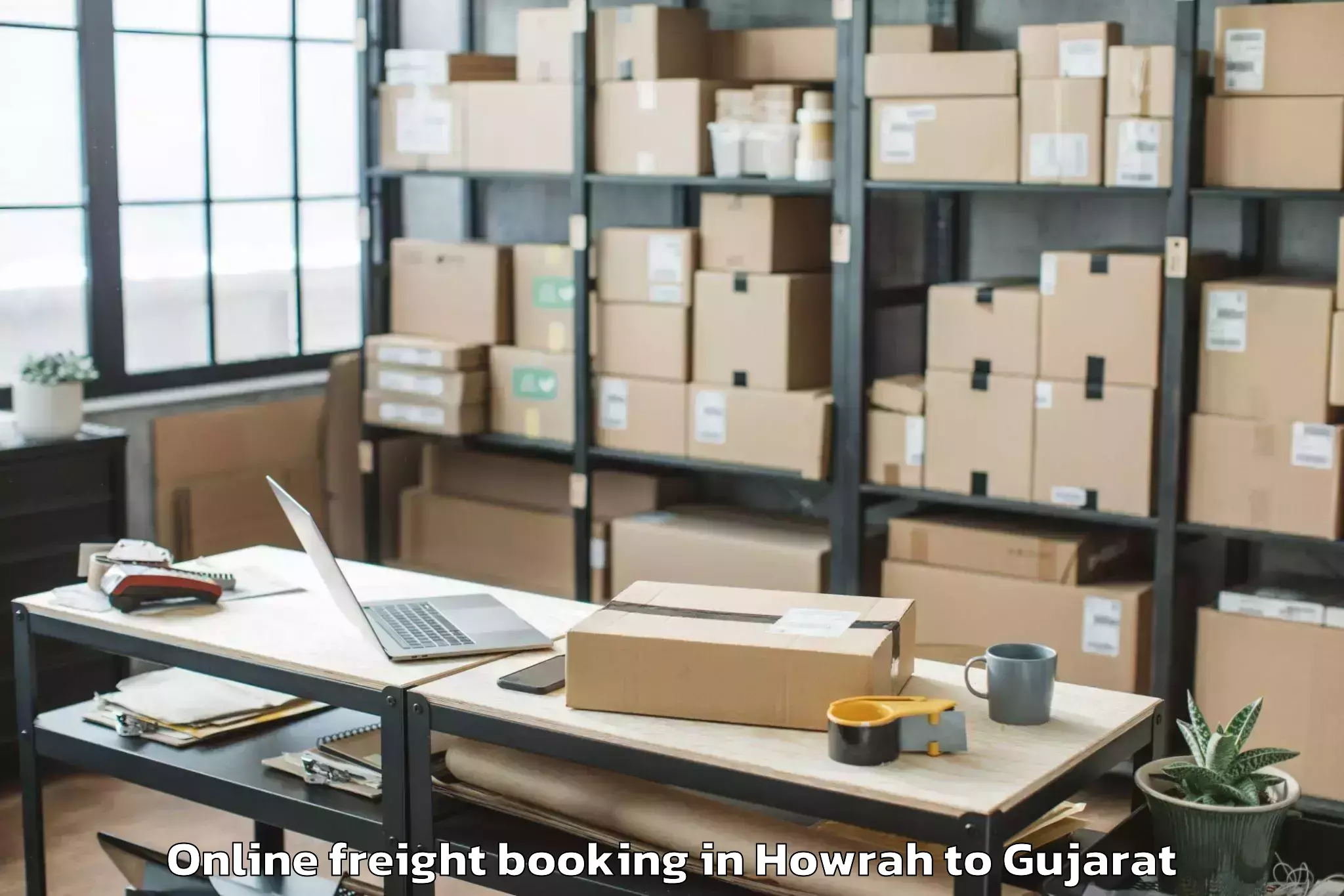 Affordable Howrah to Una Gir Somnath Online Freight Booking